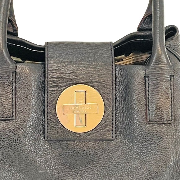 Kate Spade Black Pebbled Leather Bexley Anisha Bag Turn Lock - Picture 13 of 15